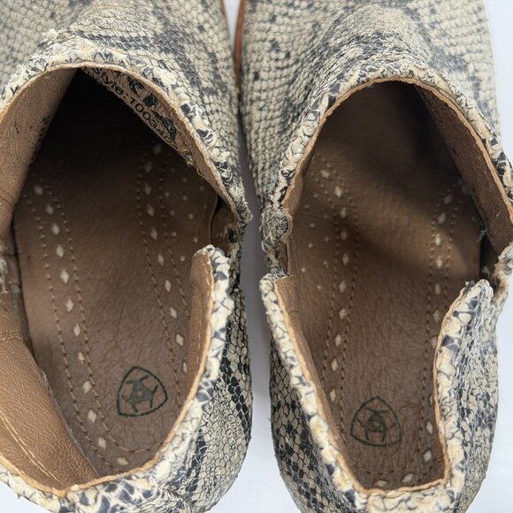 Ariat Women's Ankle Boots Size 6B Dixon Snip Toe Snake Print Western Booties - Picture 6 of 8